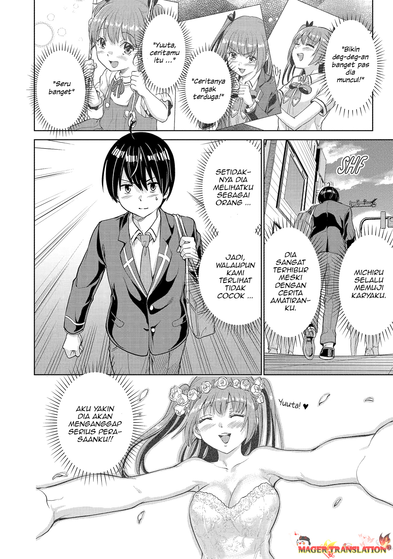 Koukousei WEB Sakka no Mote Seikatsu “Anta ga Kami Sakka na Wakenai desho” to Boku wo Futta Osananajimi ga Koukaishiteru kedo Mou Osoi Chapter 1.1 Gambar 15